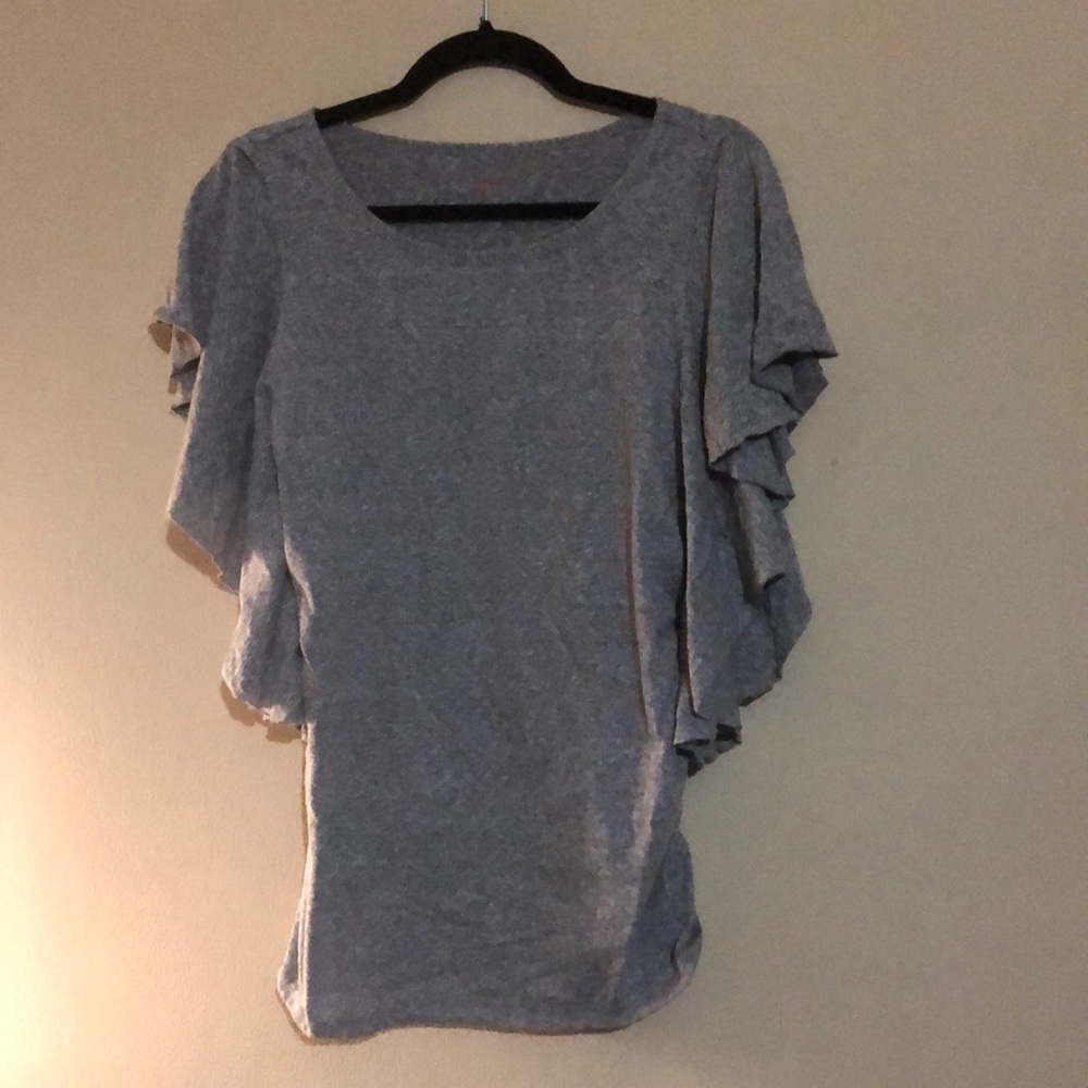 Small Grey Maternity Top with Ruffles!